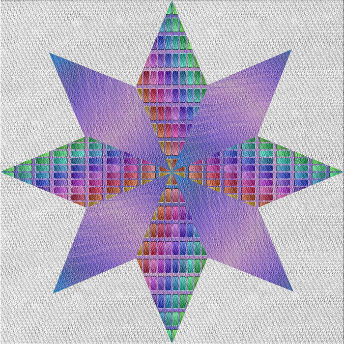 Square Patterned Platinum Gray Novelty Rug, pat3431