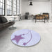 Round Patterned Lavender Blue Rug in a Office, pat3432blu