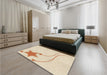 Patterned Moccasin Beige Rug in a Bedroom, pat3432brn