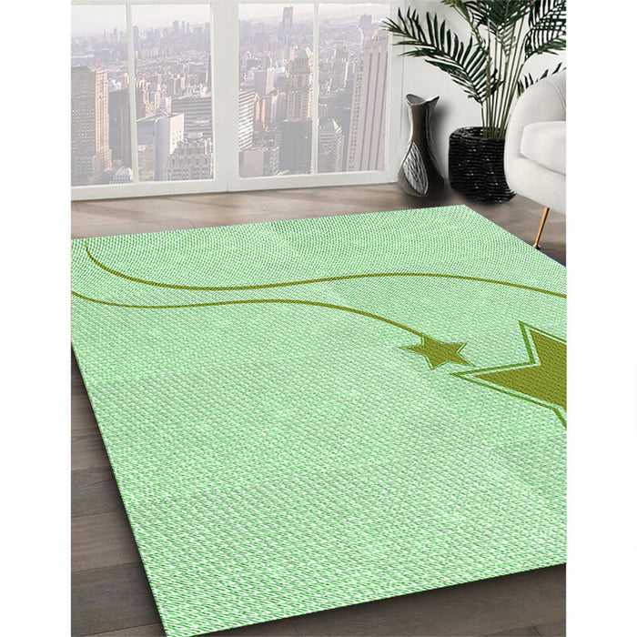Patterned Mint Green Rug in Family Room, pat3432grn