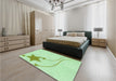 Patterned Mint Green Rug in a Bedroom, pat3432grn