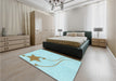 Patterned Northern Lights Blue Rug in a Bedroom, pat3432lblu