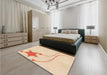 Patterned Moccasin Beige Rug in a Bedroom, pat3432org