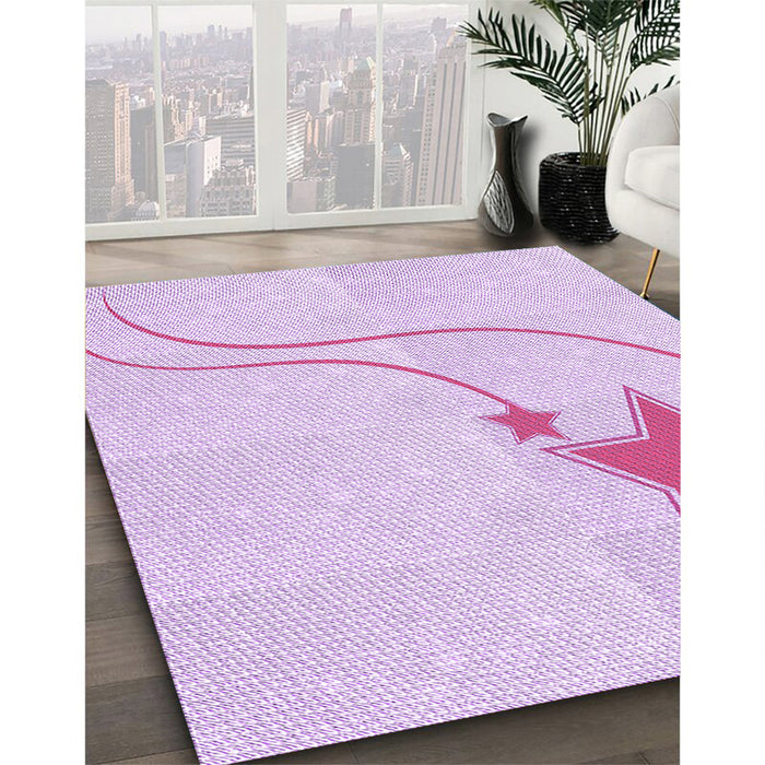 Patterned Violet Purple Rug in Family Room, pat3432pur
