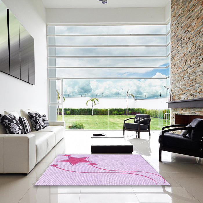 Machine Washable Transitional Violet Purple Rug in a Kitchen, wshpat3432pur