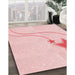 Machine Washable Transitional Pastel Red Pink Rug in a Family Room, wshpat3432rd