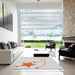 Square Patterned Off-White Novelty Rug in a Living Room, pat3432