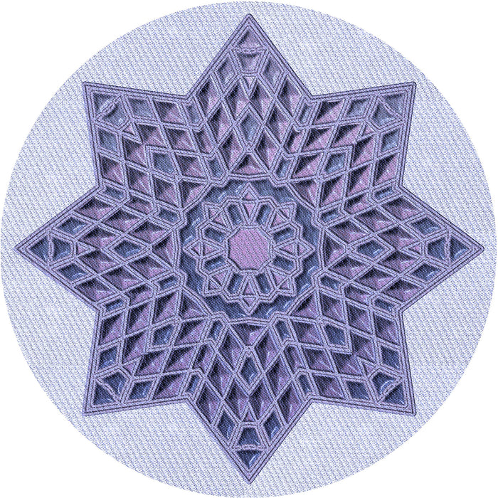 Square Patterned Periwinkle Purple Rug, pat3434blu