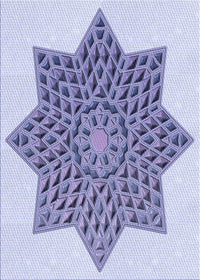 Machine Washable Transitional Periwinkle Purple Rug, wshpat3434blu