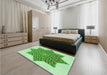 Patterned Jade Green Rug in a Bedroom, pat3434grn