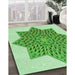 Machine Washable Transitional Jade Green Rug in a Family Room, wshpat3434grn