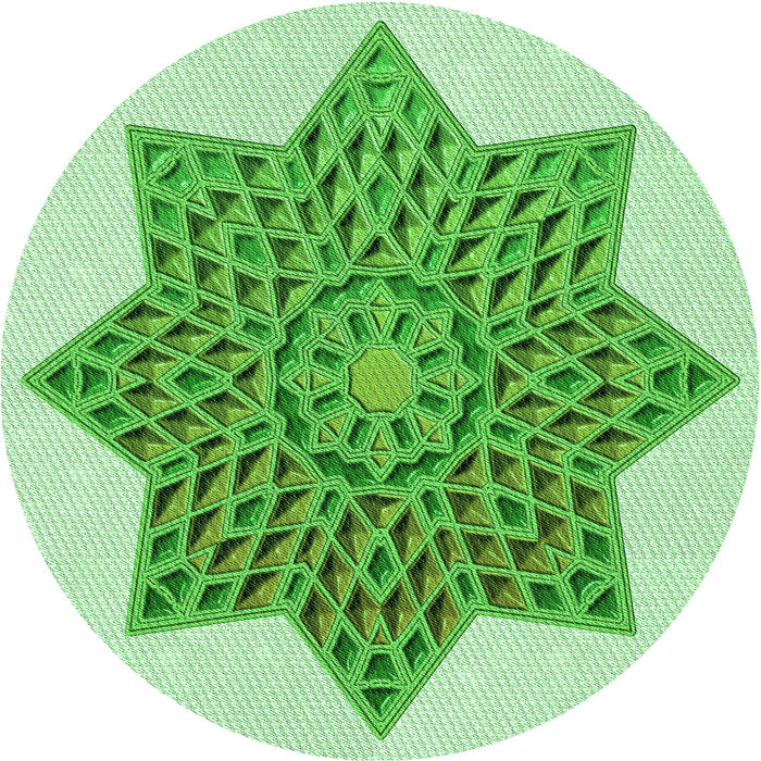 Square Patterned Jade Green Rug, pat3434grn