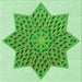 Round Patterned Jade Green Rug, pat3434grn