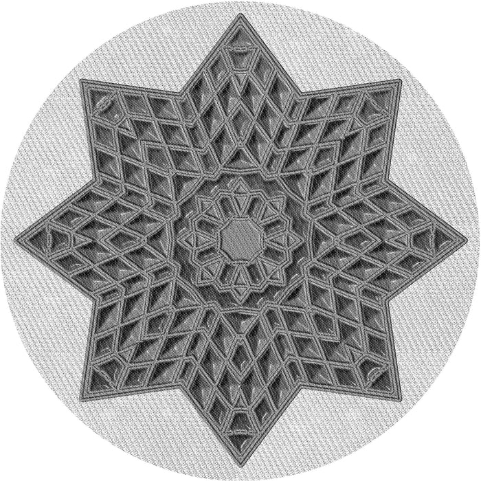 Square Patterned Gray Rug, pat3434gry