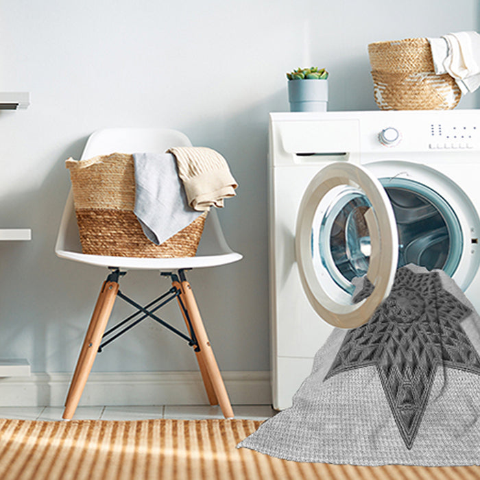 Machine Washable Transitional Gray Rug in a Washing Machine, wshpat3434gry