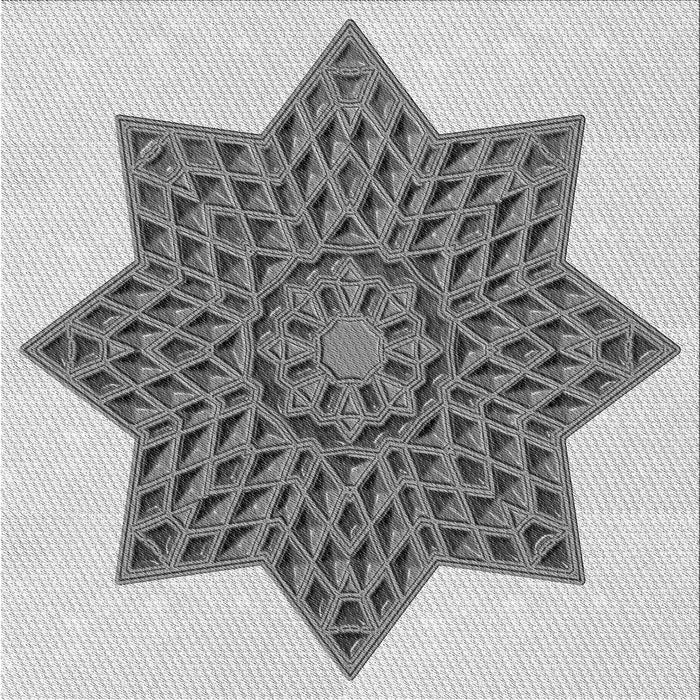 Round Patterned Gray Rug, pat3434gry