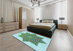 Patterned Light Aquamarine Green Rug in a Bedroom, pat3434lblu