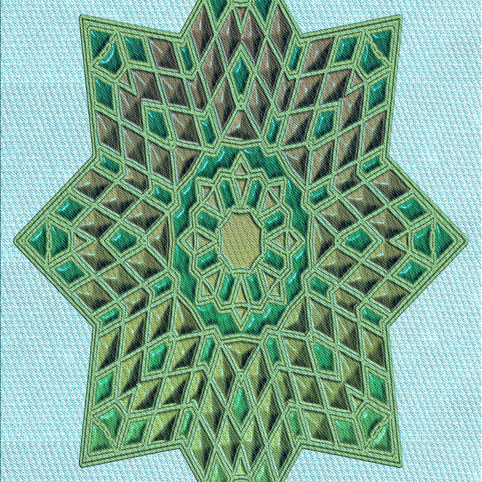 Patterned Light Aquamarine Green Rug, pat3434lblu