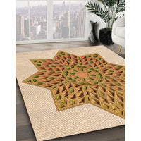 Patterned Brown Gold Rug, pat3434org