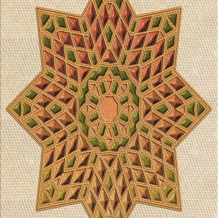 Patterned Brown Gold Rug, pat3434org