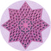 Square Patterned Orchid Purple Rug, pat3434pur