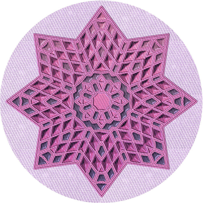 Square Machine Washable Transitional Orchid Purple Rug in a Living Room, wshpat3434pur