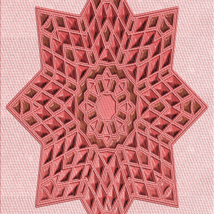 Machine Washable Transitional Red Rug, wshpat3434rd