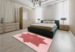 Patterned Red Rug in a Bedroom, pat3434rd