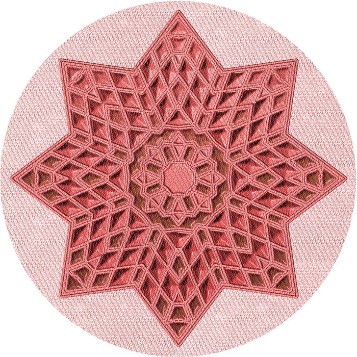 Square Patterned Red Rug, pat3434rd