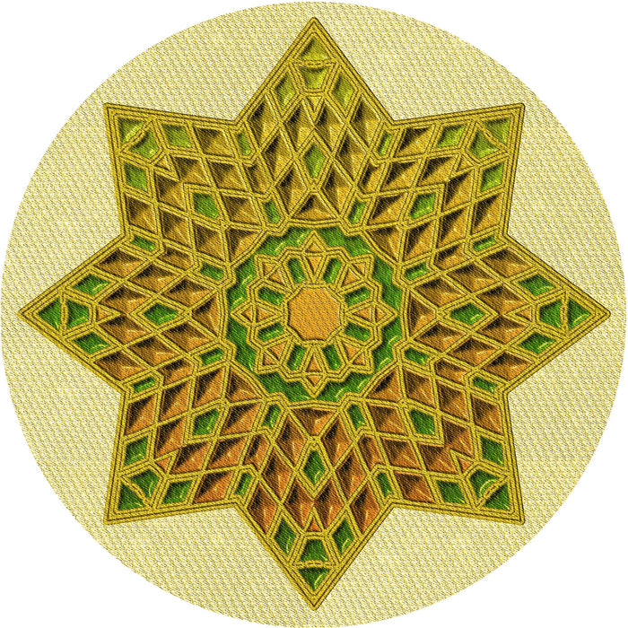 Square Machine Washable Transitional Dark Golden Brown Rug in a Living Room, wshpat3434yw