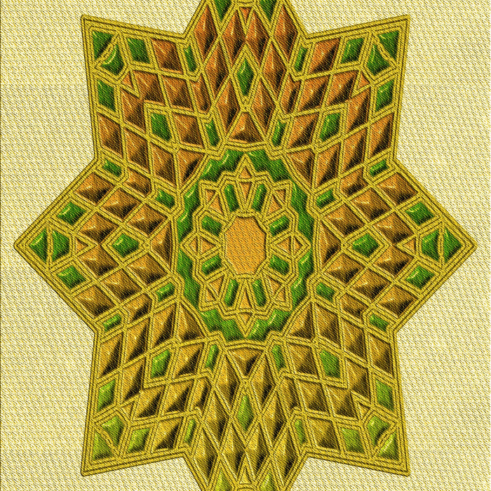 Patterned Dark Golden Brown Rug, pat3434yw