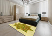 Patterned Dark Golden Brown Rug in a Bedroom, pat3434yw