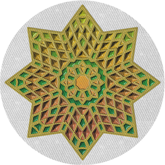 Sideview of Patterned Brown Novelty Rug, pat3434