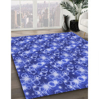 Patterned Sky Blue Rug, pat3435blu