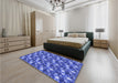 Patterned Sky Blue Rug in a Bedroom, pat3435blu