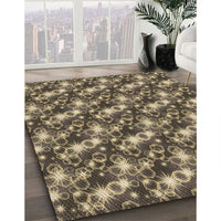 Patterned Dark Brown Rug, pat3435brn