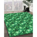 Patterned Forest Green Rug in Family Room, pat3435grn