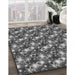 Patterned Black Rug in Family Room, pat3435gry