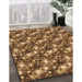 Patterned Saddle Brown Rug in Family Room, pat3435org