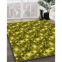 Patterned Dark Bronze Brown Rug, pat3435yw