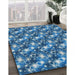 Machine Washable Transitional Blueberry Blue Rug in a Family Room, wshpat3435