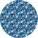 Sideview of Patterned Blue Novelty Rug, pat3435