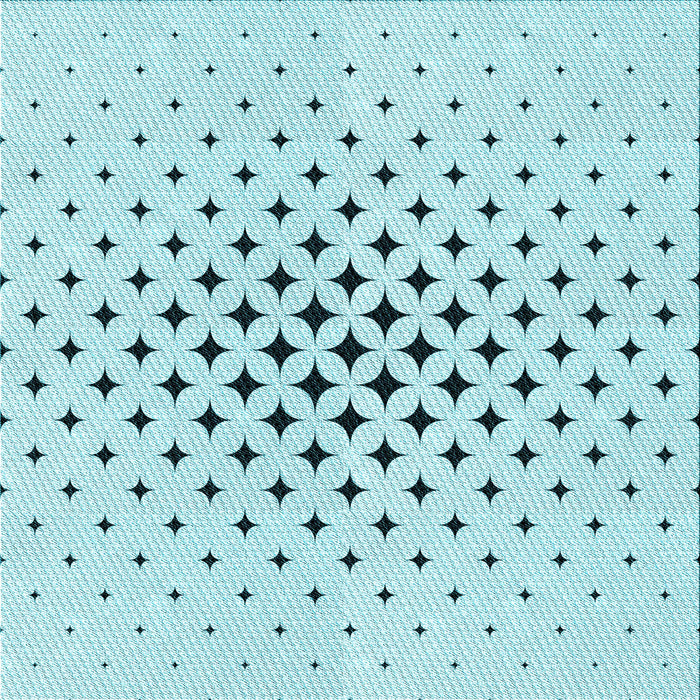 Round Patterned Electric Blue Rug, pat3436lblu