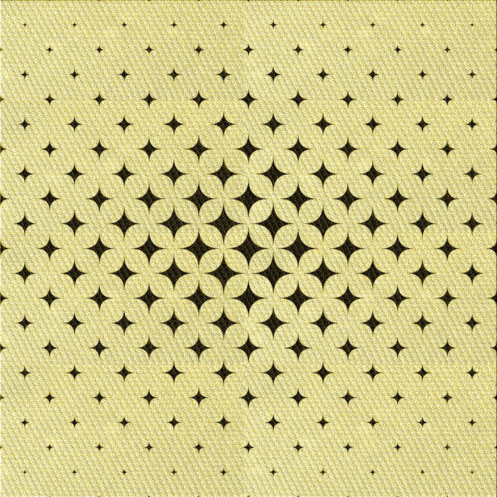 Round Patterned Sun Yellow Rug, pat3436yw