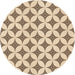 Square Patterned Light Brown Rug, pat3437org