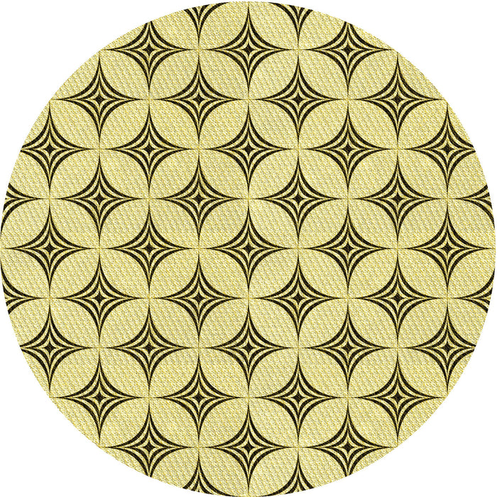 Square Patterned Sun Yellow Rug, pat3437yw