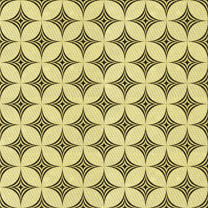 Round Patterned Sun Yellow Rug, pat3437yw