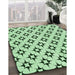 Machine Washable Transitional Mint Green Rug in a Family Room, wshpat3438grn