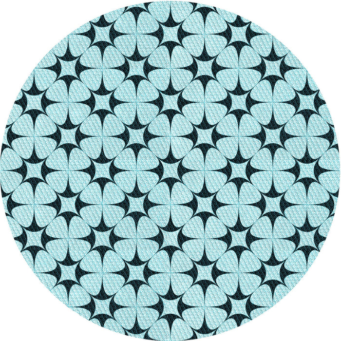 Square Patterned Deep-Sea Green Rug, pat3438lblu