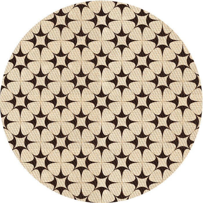 Square Patterned Light Brown Rug, pat3438org
